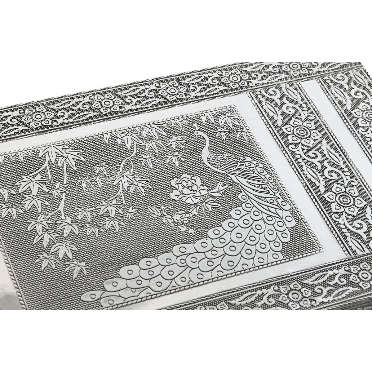 Smyckeskrin Home ESPRIT Grön Silvrig Trä Aluminium 38 x 20 x 7,5 cm - 3