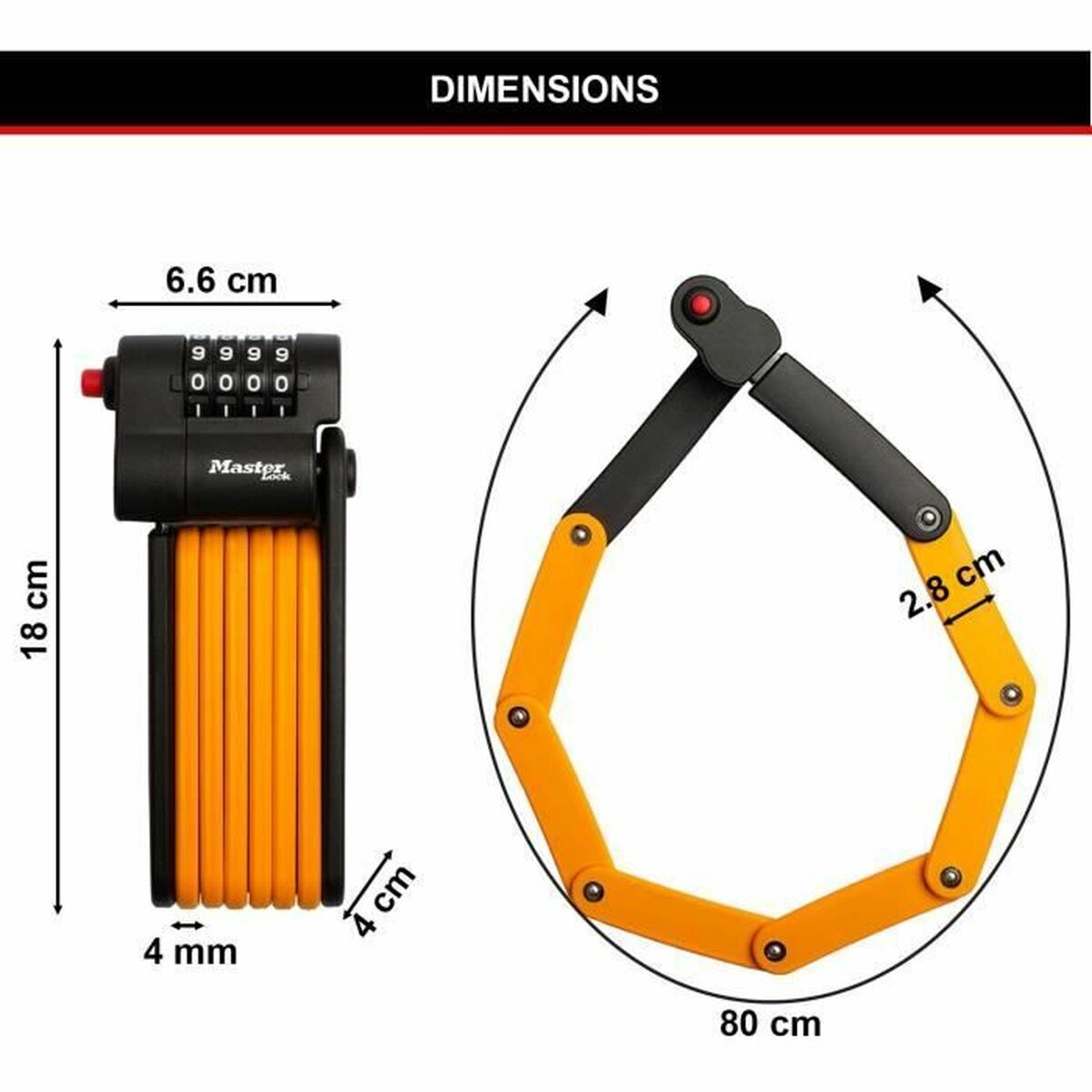 Hänglås med nyckel Master Lock Stål - 6