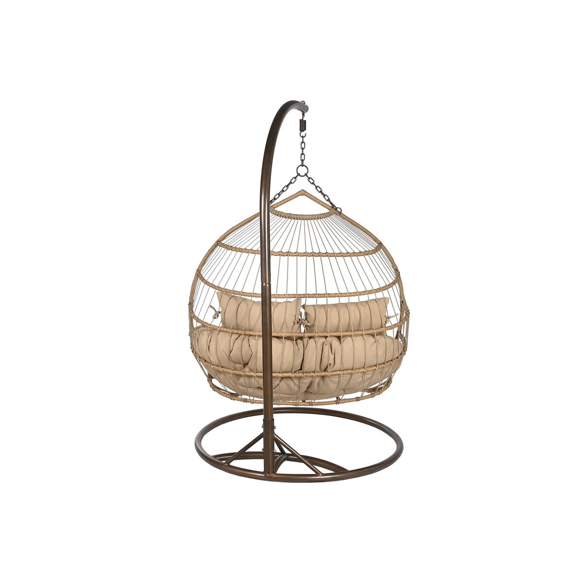 Hängande trädgårdsfåtölj Home ESPRIT Mörkbrun Ljusbrun Aluminium syntetisk rattan 130 x 61 x 117 cm - 3