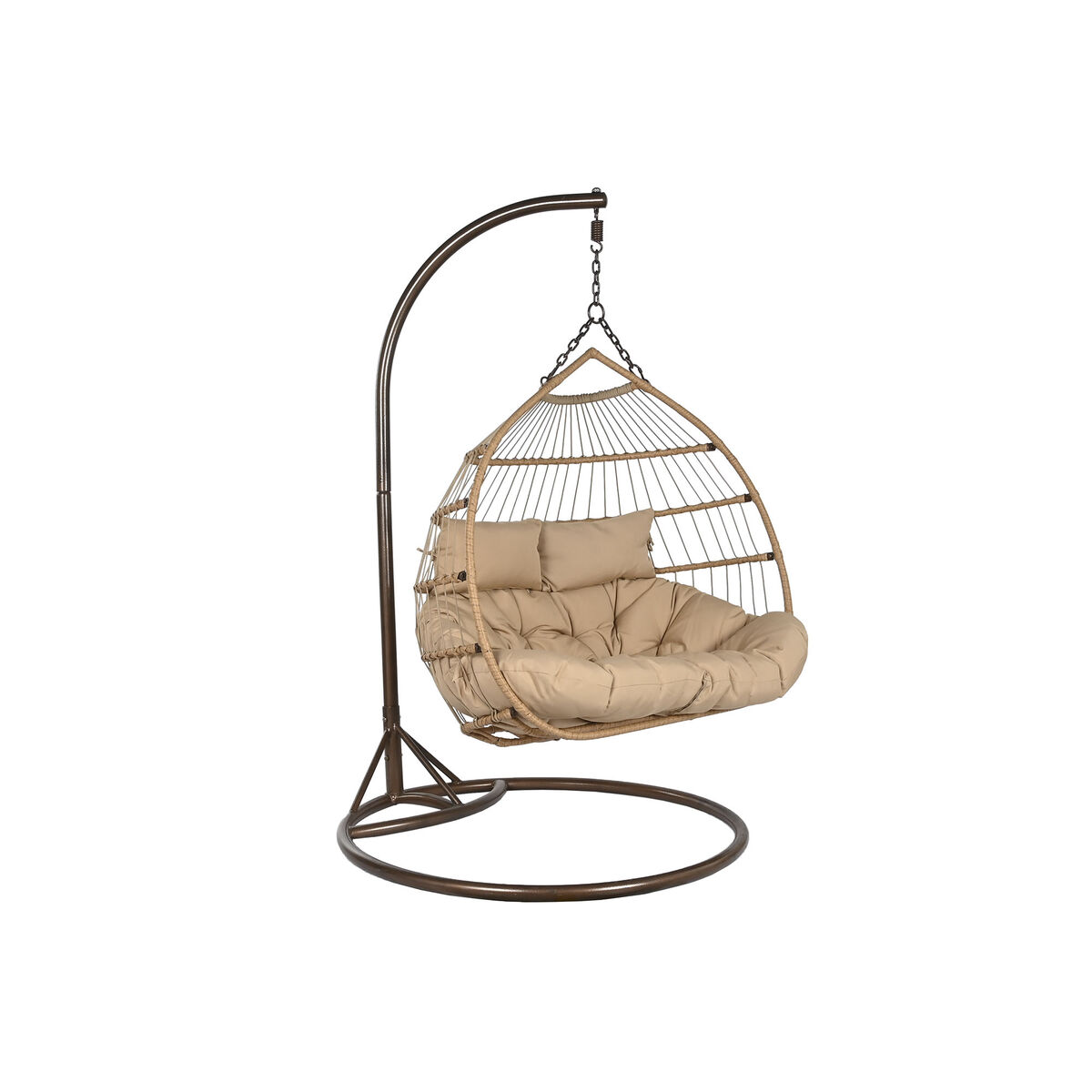 Hängande trädgårdsfåtölj Home ESPRIT Mörkbrun Ljusbrun Aluminium syntetisk rattan 130 x 61 x 117 cm