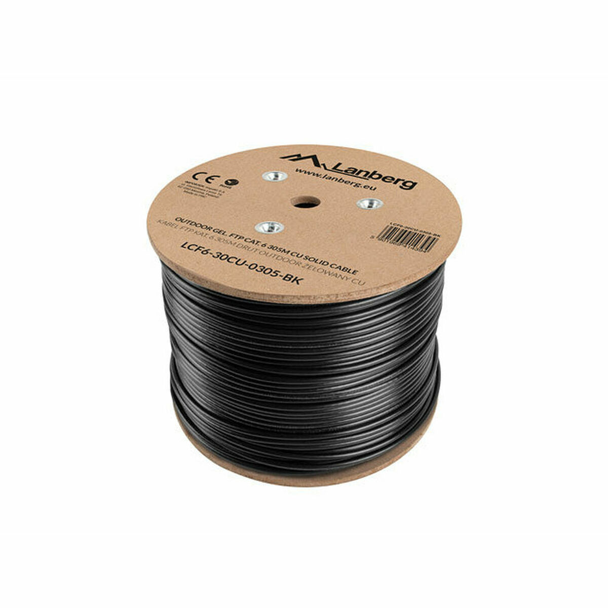 Nätkabel FTP Styv Kategori 6 Lanberg LCF6-30CU-0305-BK 305 m Svart - 2