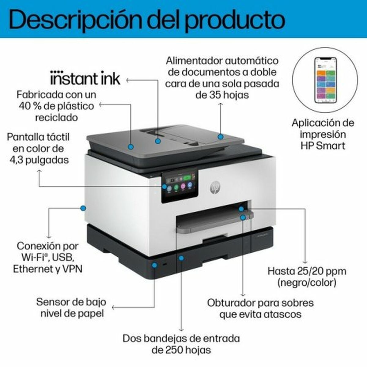 Multifunktionsskrivare HP OfficeJet Pro 9132e - 9