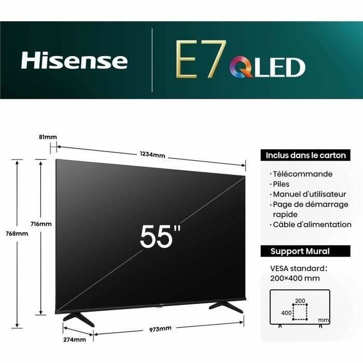 Smart TV Hisense 55E7NQ 55" 4K Ultra HD LED HDR QLED - 5