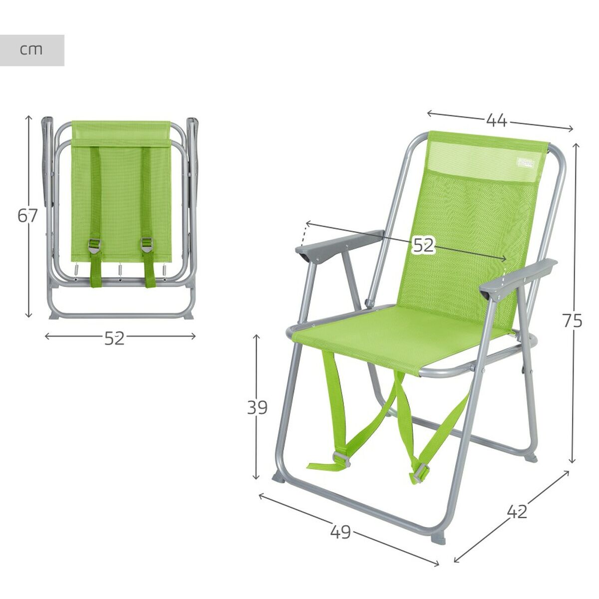 Hopfällbar Stol Aktive 44 x 74 x 45 cm (6 antal) - 5