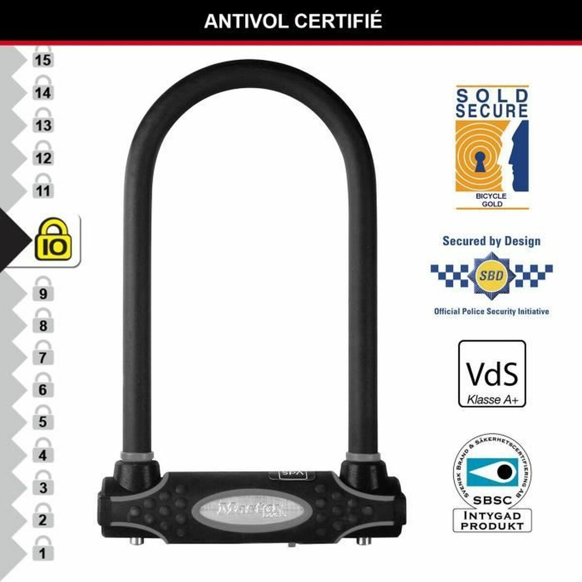 Hänglås med nyckel Master Lock Röd - 3