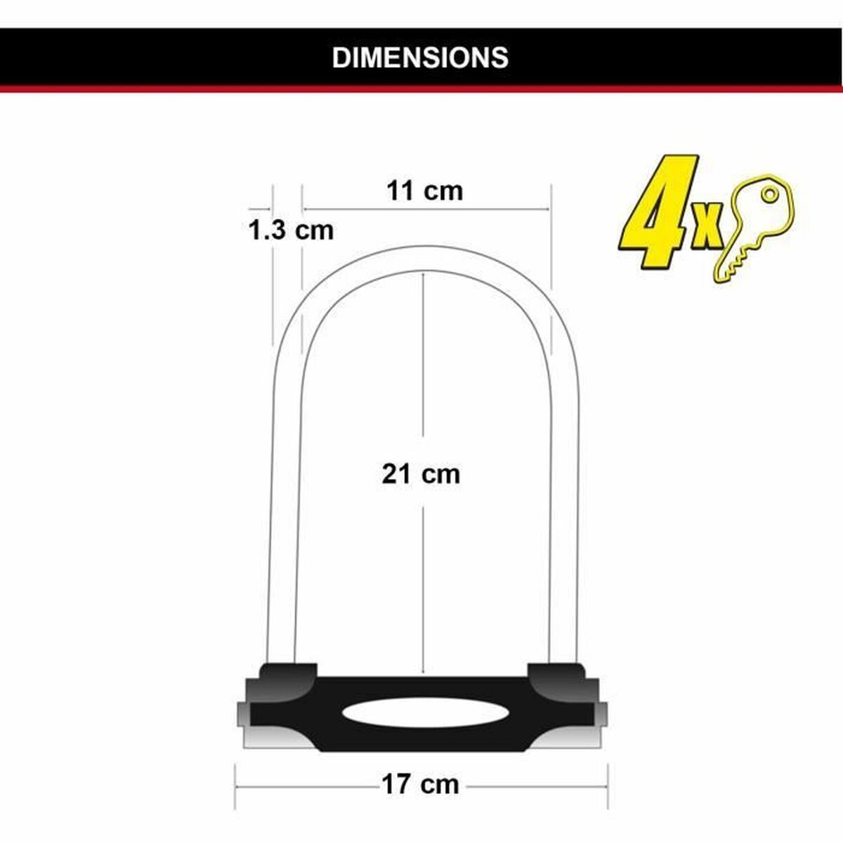 Hänglås med nyckel Master Lock Röd - 6