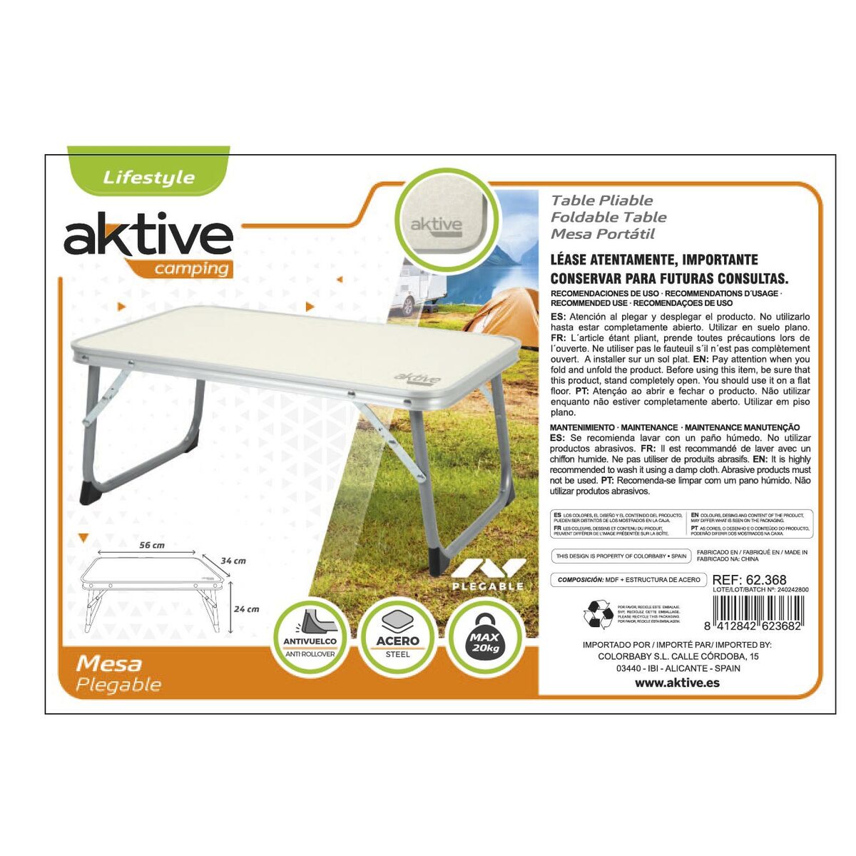 Fällbord Aktive 56 x 24 x 34 cm - 15