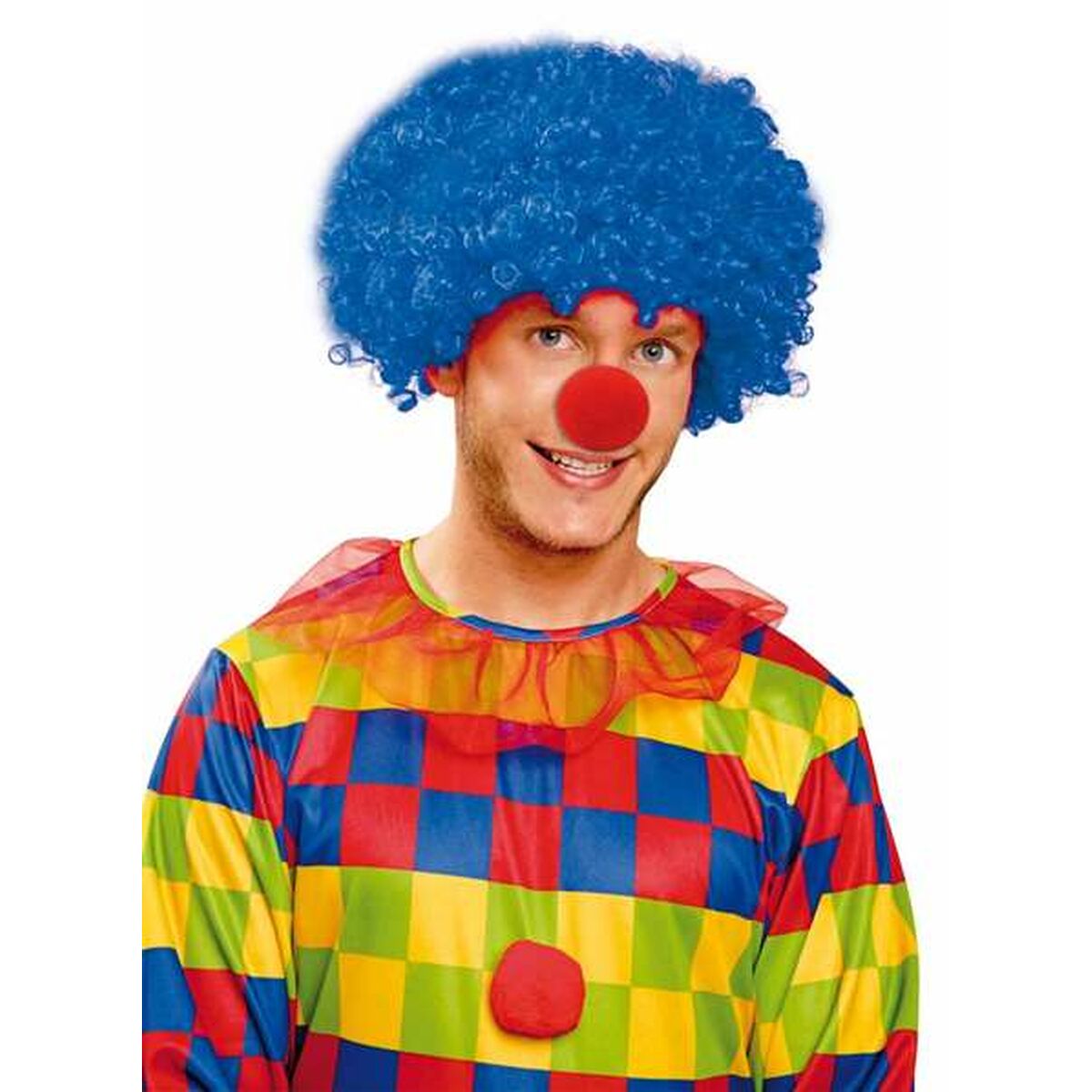 Peruk med lockigt hår My Other Me Blå Clown - 2