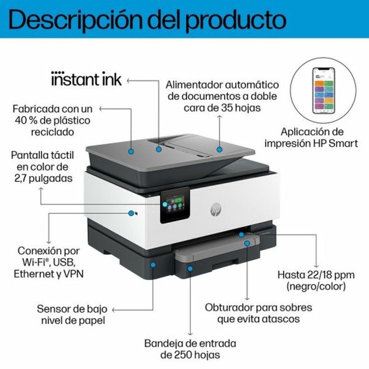 Multifunktionsskrivare HP OfficeJet Pro 8132e - 9