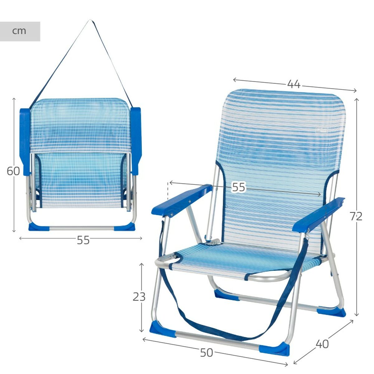 Strandstol Aktive 44 x 72 x 40 cm - 5