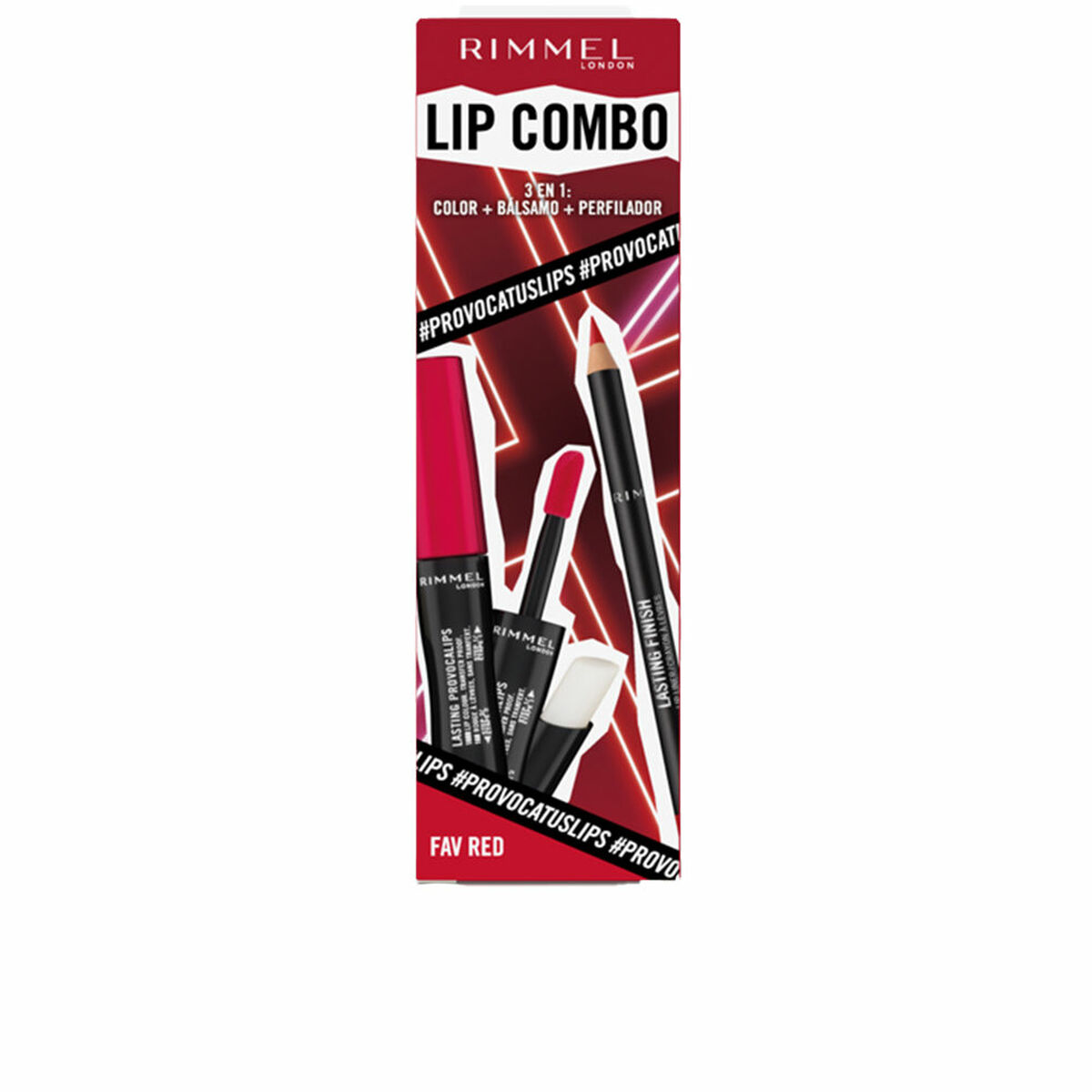 Sminkset Rimmel London Lip Combo Fav Red 2 Delar 3 Delar