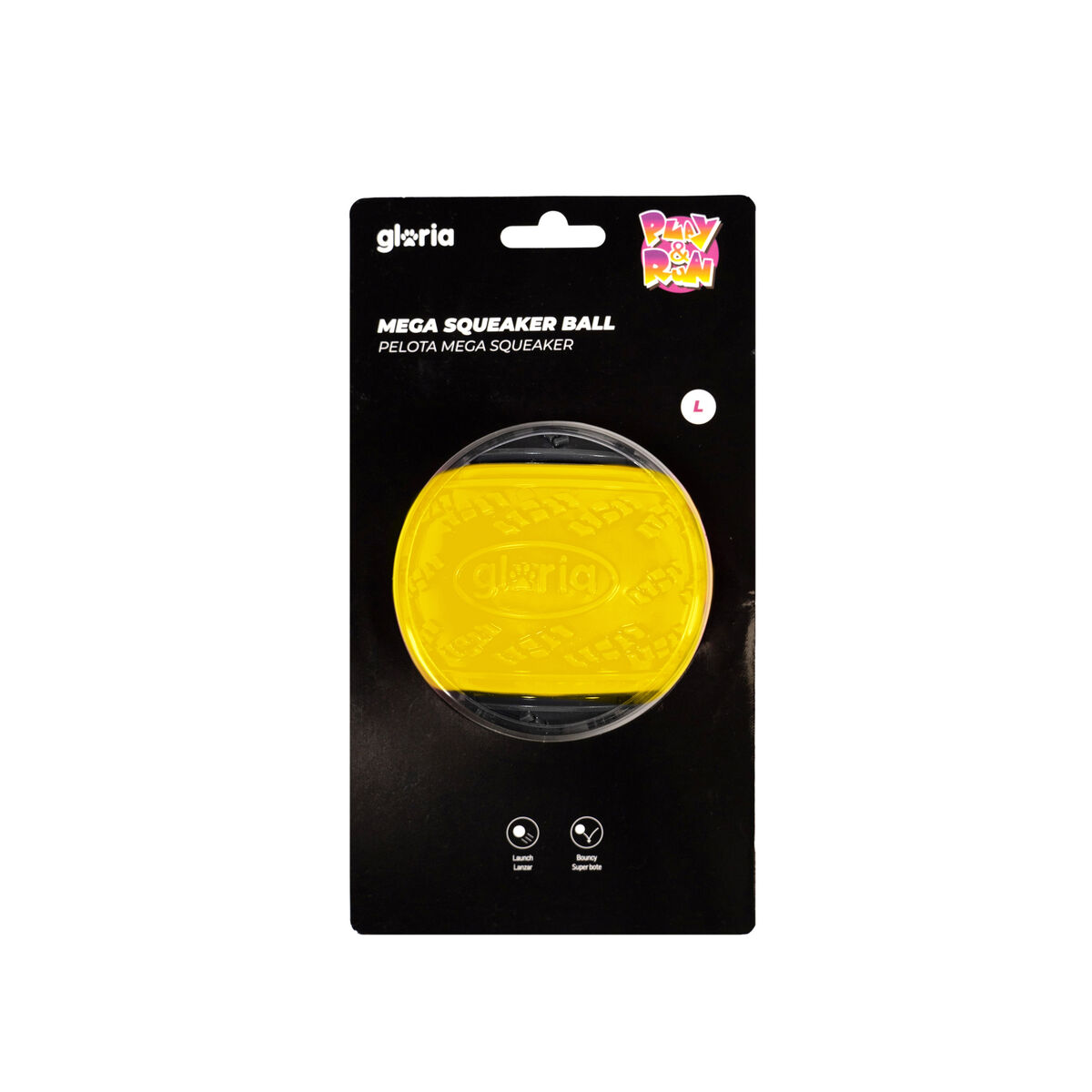 Boll till husdjur Gloria PLAY AND RUN Gul TPR L 8,89 cm