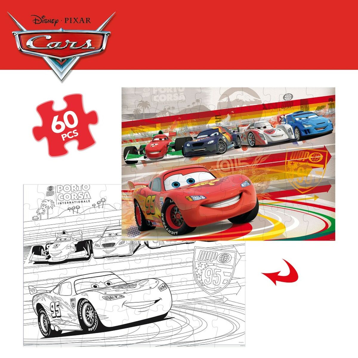 Barnpussel Cars Dubbelsidig 60 Delar 50 x 35 cm (12 antal) - 6