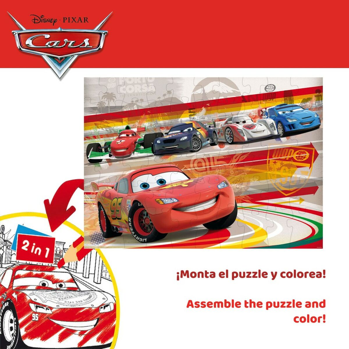 Barnpussel Cars Dubbelsidig 60 Delar 50 x 35 cm (12 antal) - 5