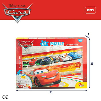 Barnpussel Cars Dubbelsidig 60 Delar 50 x 35 cm (12 antal)