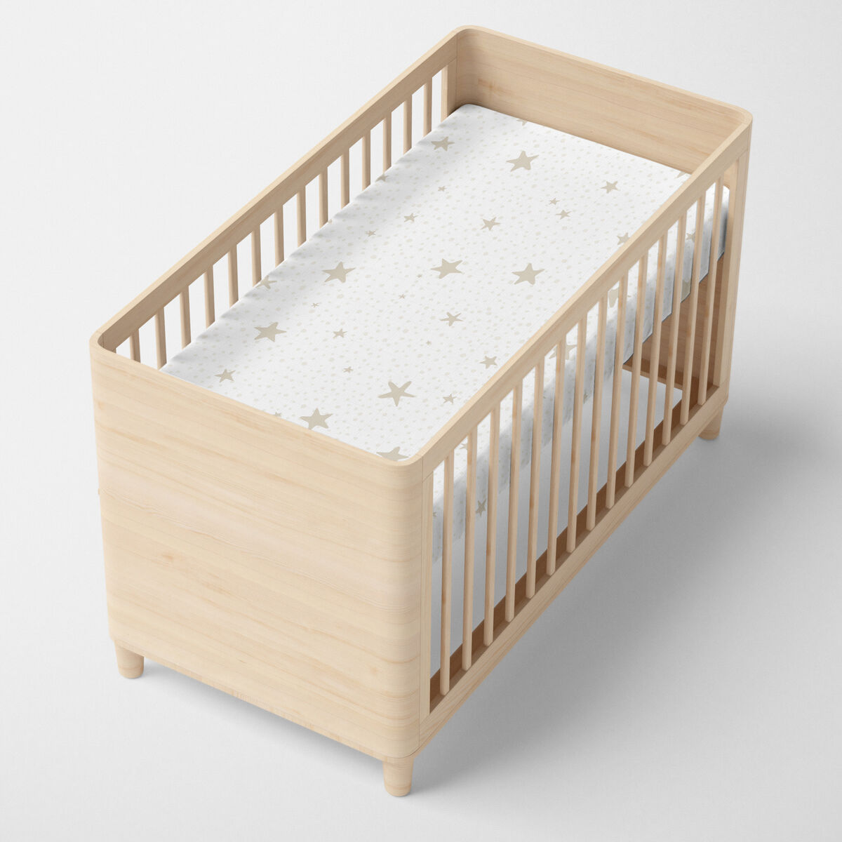 Underlakan HappyFriday BASIC KIDS Vit Beige 60 x 120 x 14 cm Stjärnor - 7