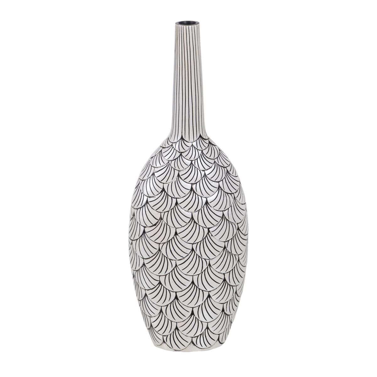 Vas Vit Svart Polyresin 23,5 x 13,5 x 60 cm