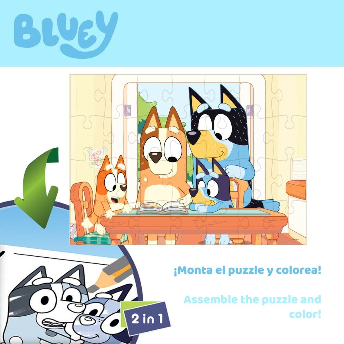 Barnpussel Bluey Dubbelsidig 24 Delar 50 x 35 cm (12 antal) - 5