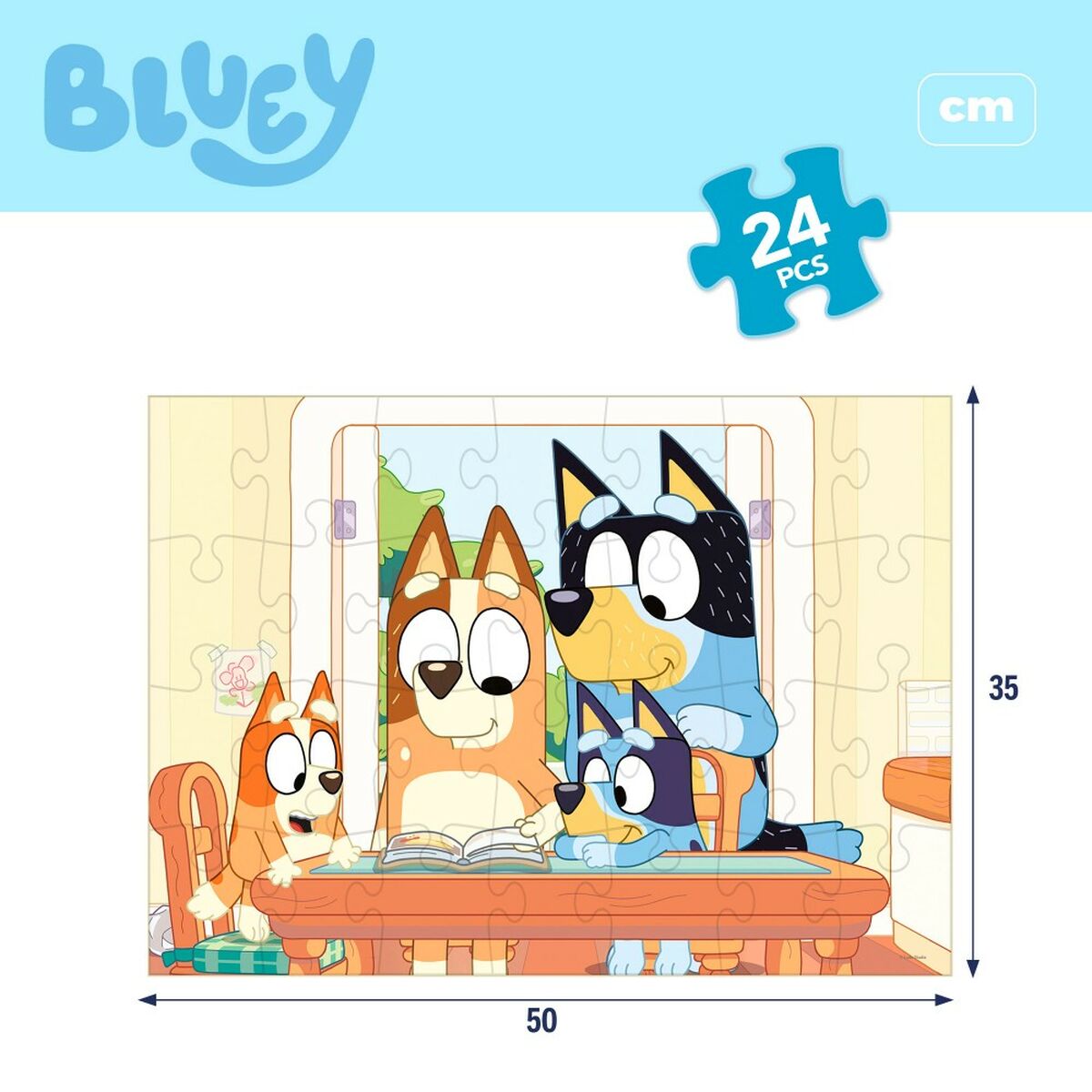 Barnpussel Bluey Dubbelsidig 24 Delar 50 x 35 cm (12 antal) - 3