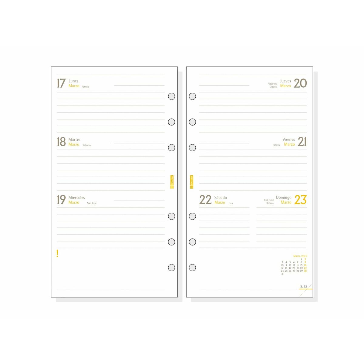 Påfyllning av agenda Finocam CLASSIC C999 609 2025 9,4 x 17,1 cm - 2