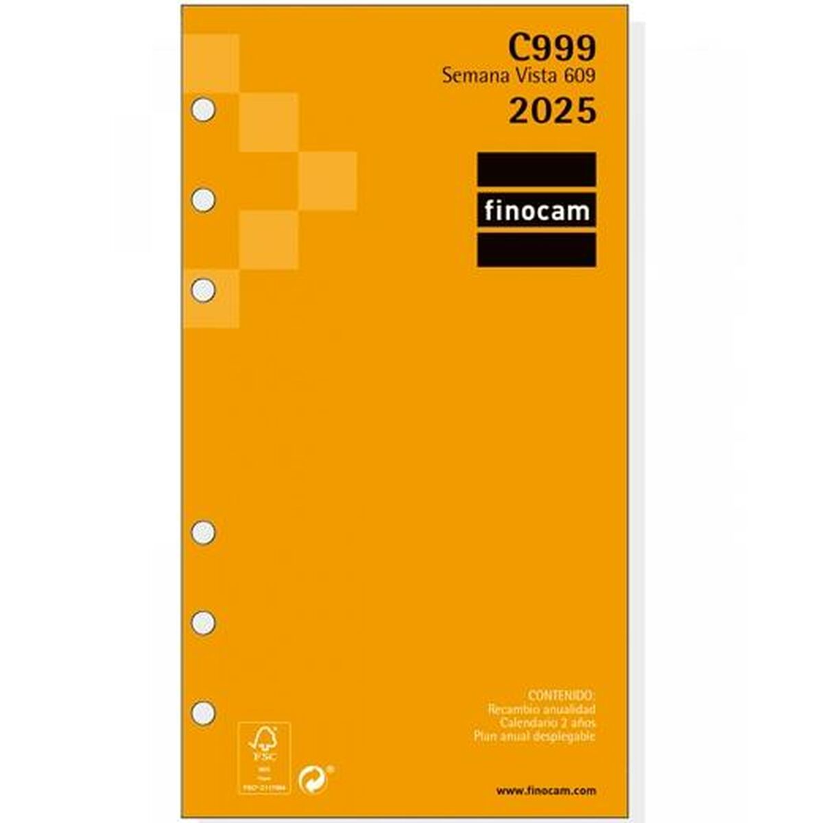 Påfyllning av agenda Finocam CLASSIC C999 609 2025 9,4 x 17,1 cm