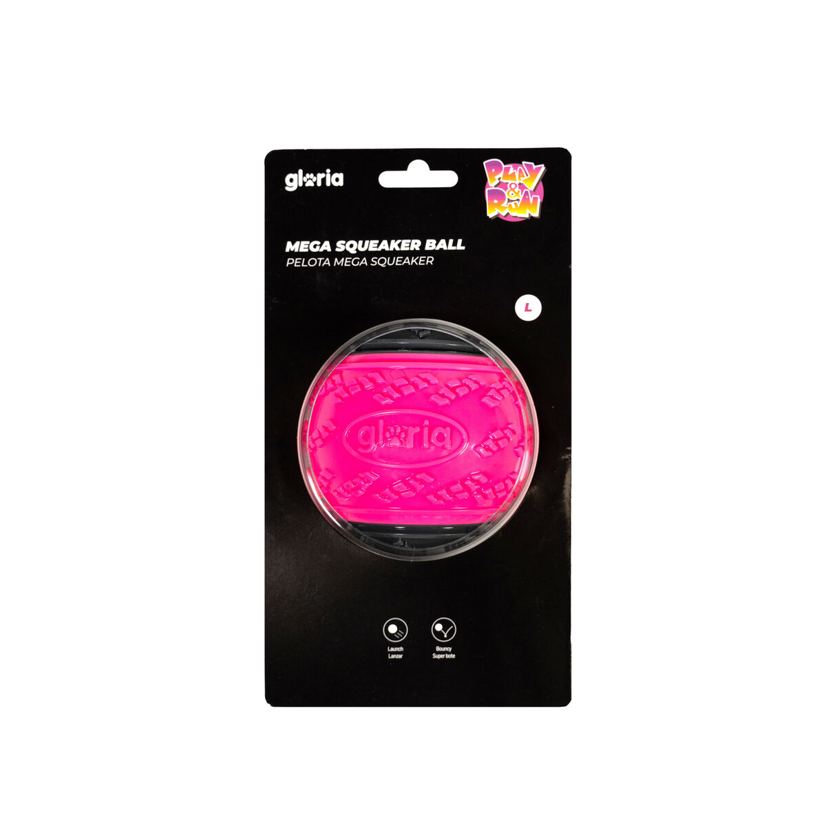 Boll till husdjur Gloria PLAY AND RUN Rosa TPR L 8,89 cm