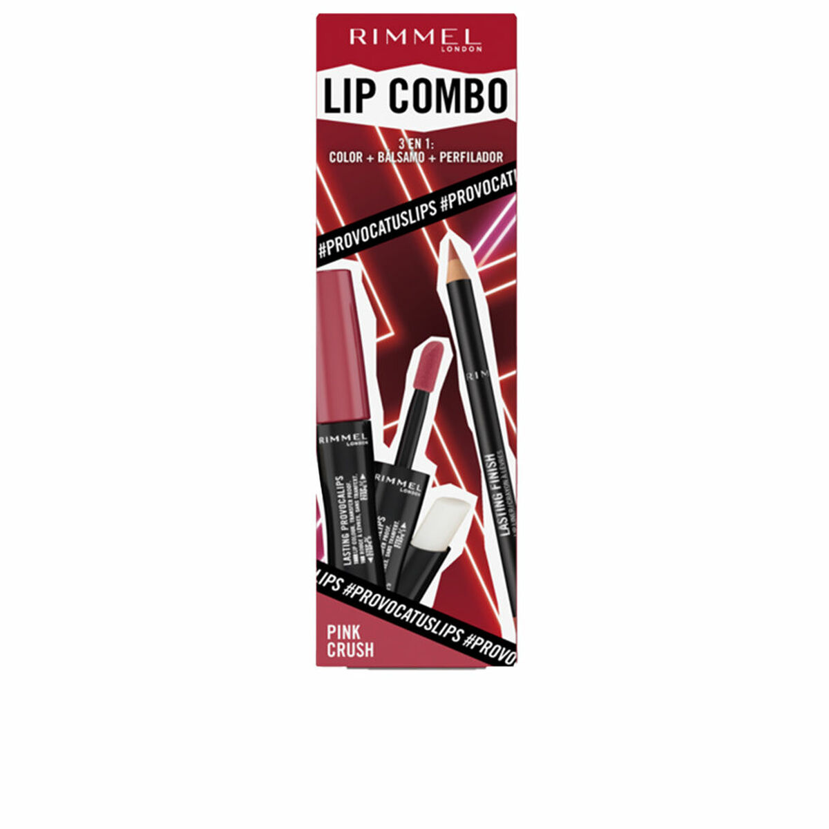 Sminkset Rimmel London Lip Combo Mauve Euphoria Pink Crush 2 Delar 3 Delar