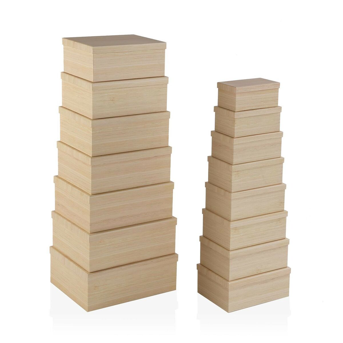 Set med stapelbara förvaringslådor Versa Trä Papp 15 Delar 35 x 16,5 x 43 cm
