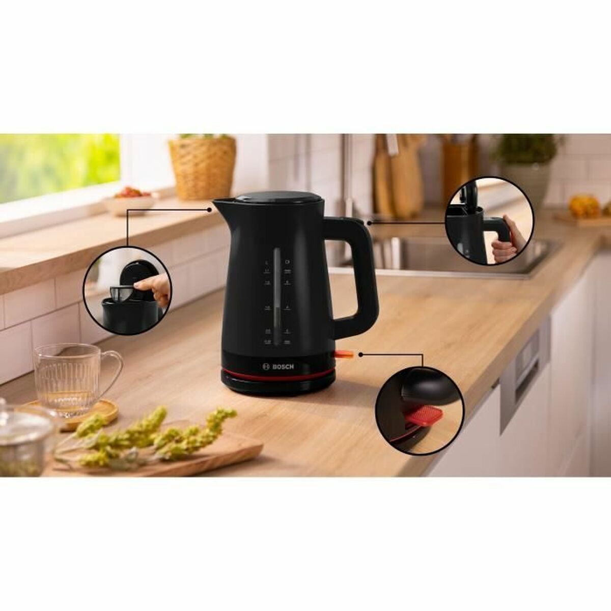 Vattenkokare BOSCH TWK3M123 Svart 2400 W 1,7 L (1 antal) - 4