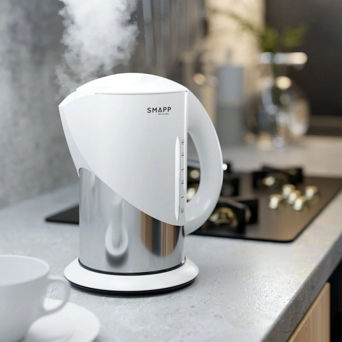 Vattenkokare SMAPP 442.1 Vit Silvrig Rostfritt stål 2200 W 1,7 L - 5