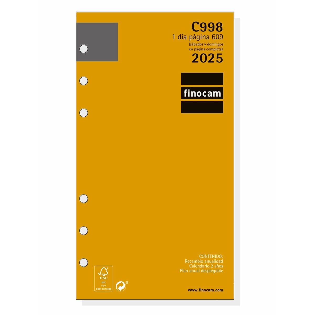 Påfyllning av agenda Finocam CLASSIC C998 609 2025 9,4 x 17,1 cm - 2