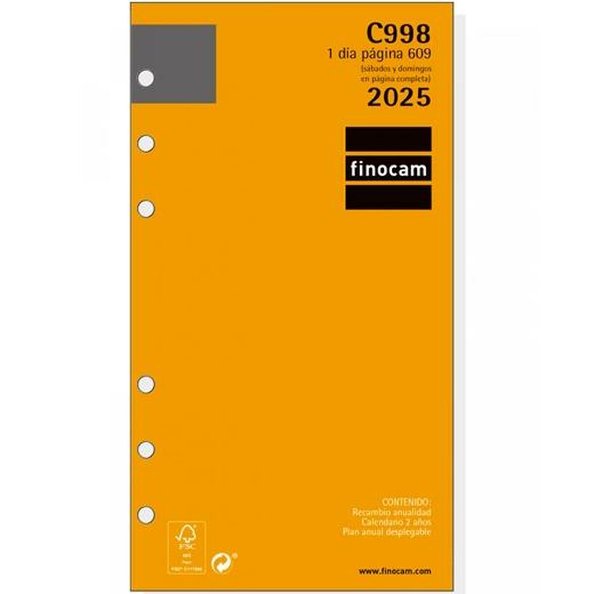 Påfyllning av agenda Finocam CLASSIC C998 609 2025 9,4 x 17,1 cm