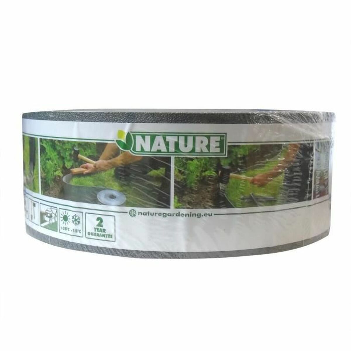 Trädgårdsstaket Nature Grå Polyetylen 7,5 cm x 10 m - 6