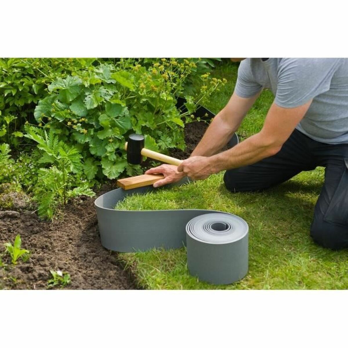 Trädgårdsstaket Nature Grå Polyetylen 7,5 cm x 10 m - 7