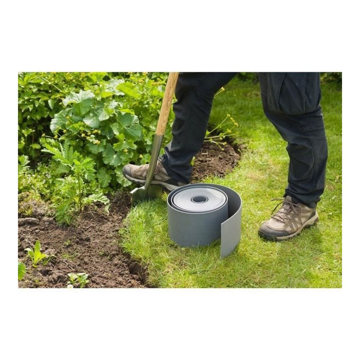Trädgårdsstaket Nature Grå Polyetylen 7,5 cm x 10 m - 15