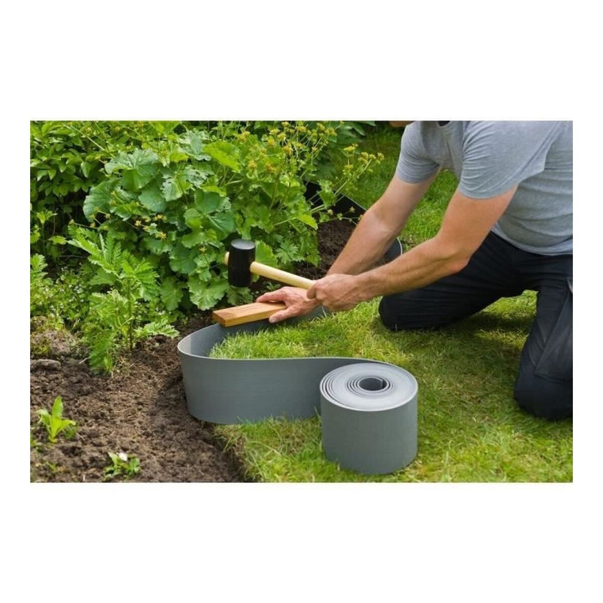 Trädgårdsstaket Nature Grå Polyetylen 7,5 cm x 10 m - 17