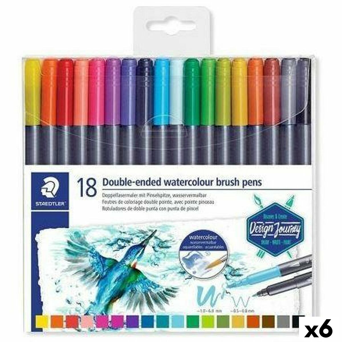 Tuschpennor Staedtler Design Journey Dubbel ände (6 Delar) (6 antal) - 3