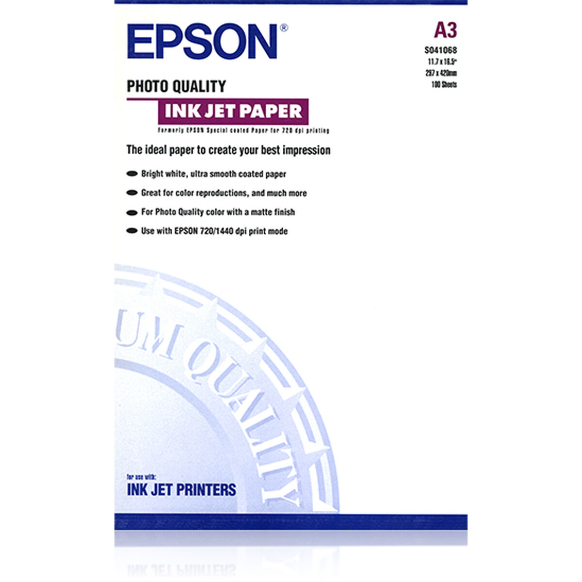 Skrivarpapper Epson C13S041068 Vit A3 (1 antal)