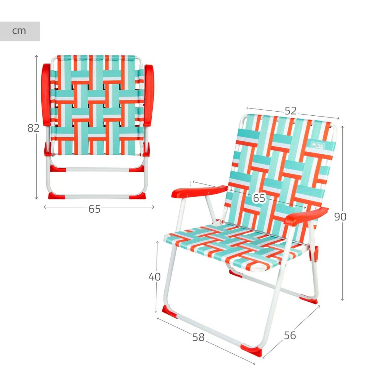 Strandstol Aktive 52 x 90 x 56 cm - 5