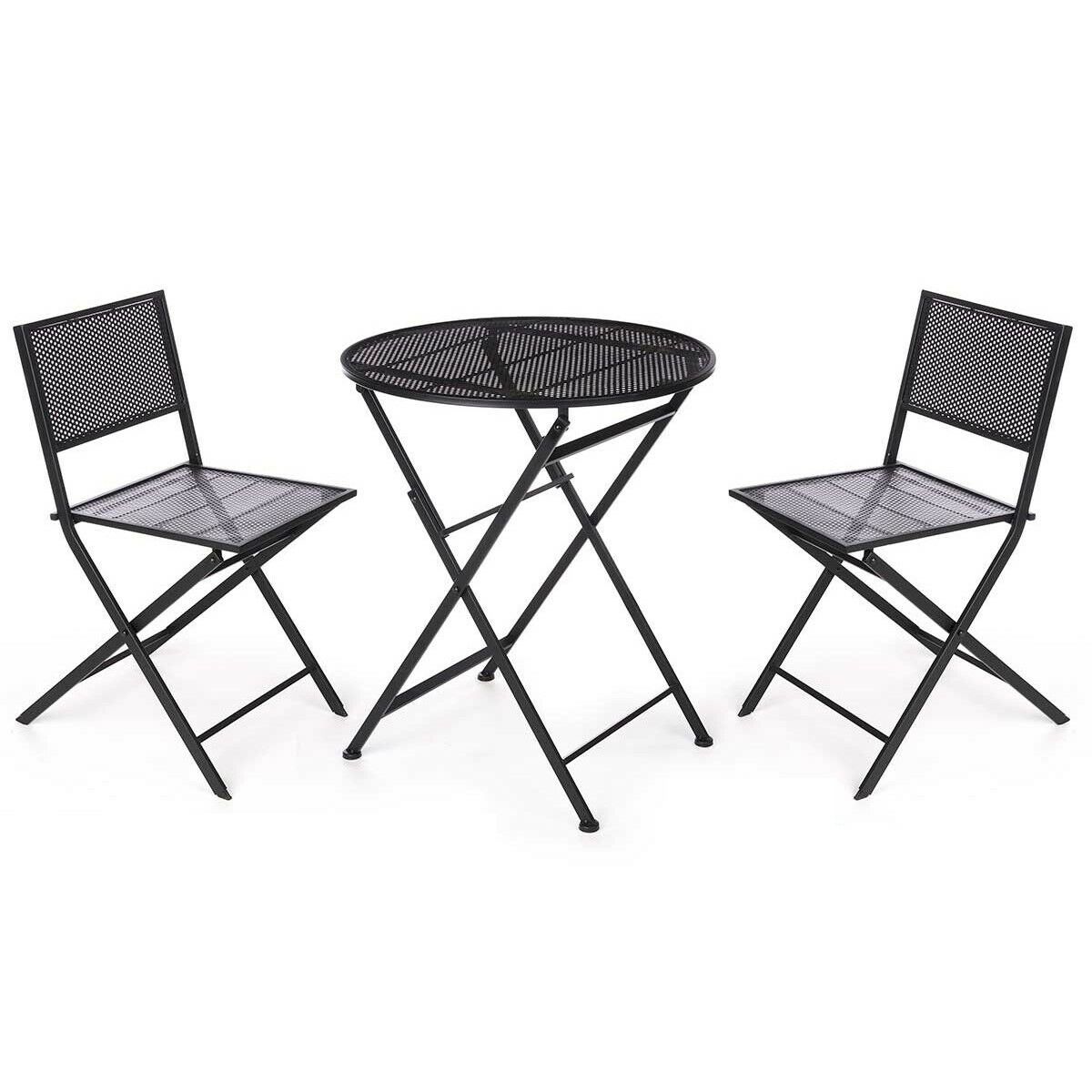 Bordsgrupp med 2 stolar Ibergarden Svart 96 x 60 x 22,5 cm