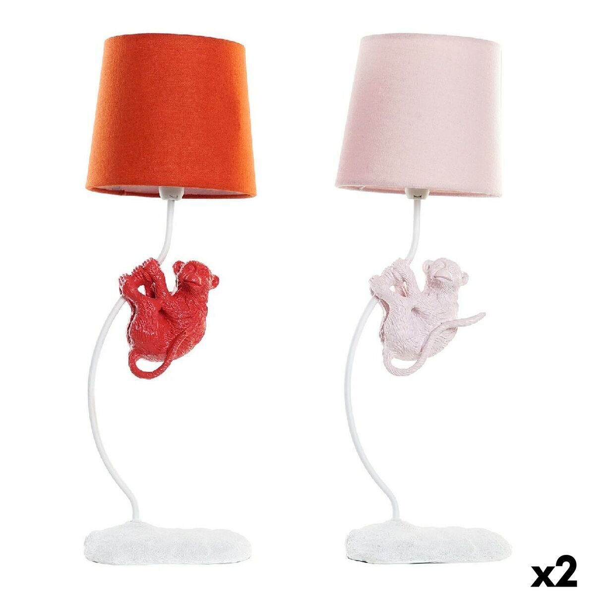 Bordslampa DKD Home Decor Polyester Harts 25W 220 V Apa (2 pcs) (19 x 17 x 53 cm) - 4