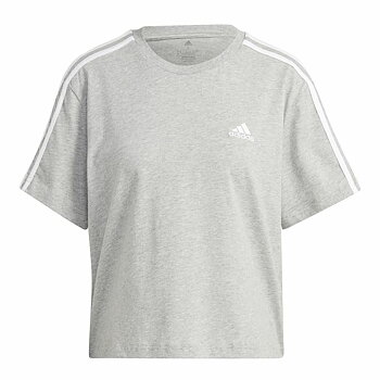 T-shirt med kortärm Dam Adidas 3S Cropped Top Ljusgrå (XS)