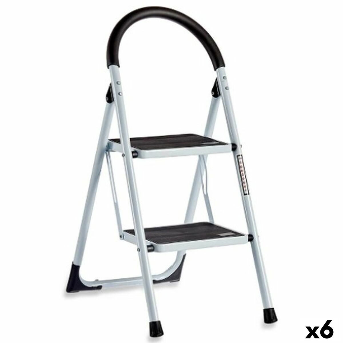 Hopfällbar stege Kipit Vit Svart Grå Metall 38 x 50 x 84 cm (6 antal)