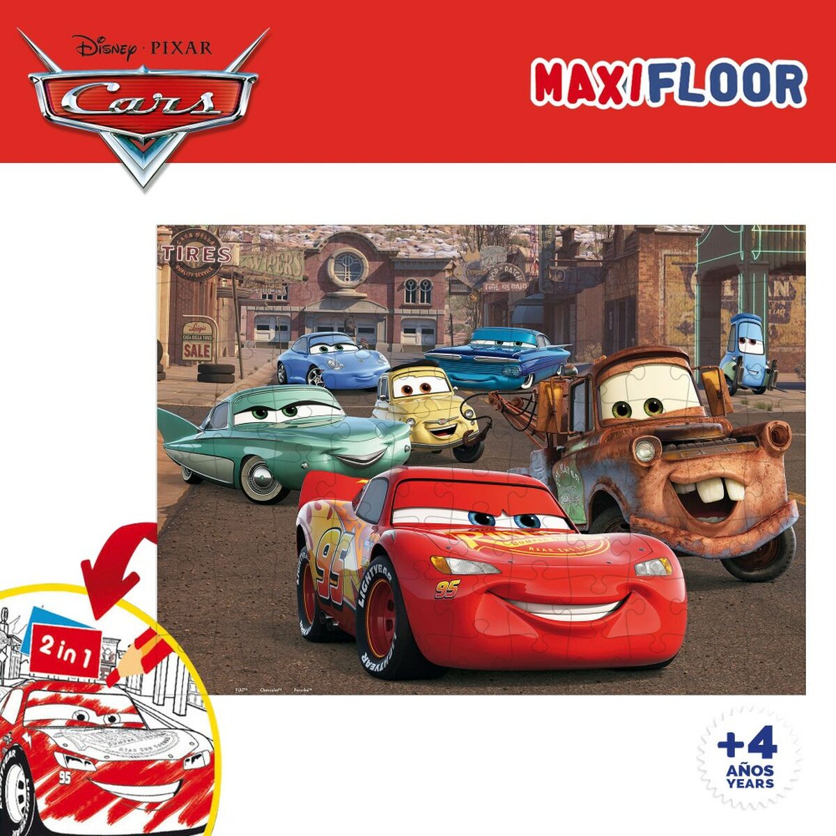 Barnpussel Cars Dubbelsidig 108 Delar 70 x 1,5 x 50 cm (6 antal) - 4