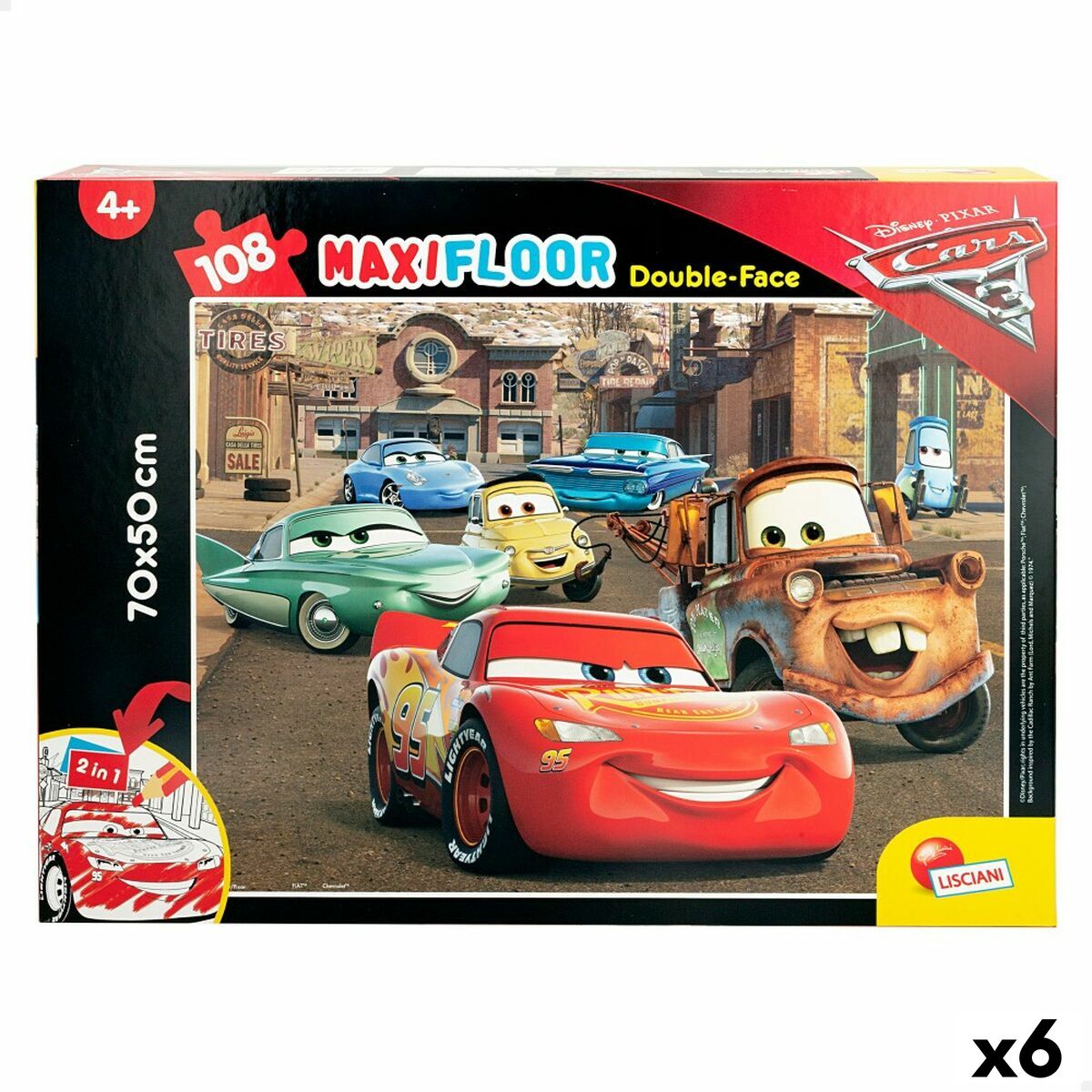 Barnpussel Cars Dubbelsidig 108 Delar 70 x 1,5 x 50 cm (6 antal) - 8