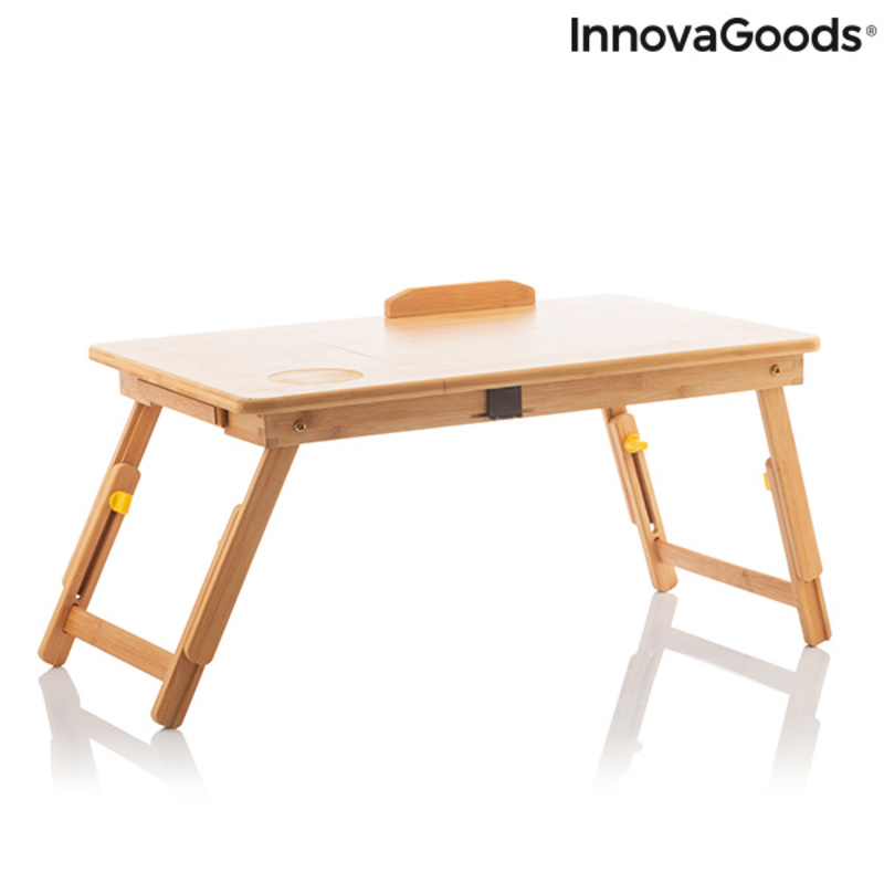 Hopfällbart sidobord av bambu Lapwood InnovaGoods - 12