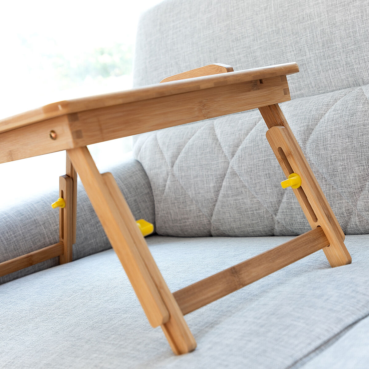 Hopfällbart sidobord av bambu Lapwood InnovaGoods - 42