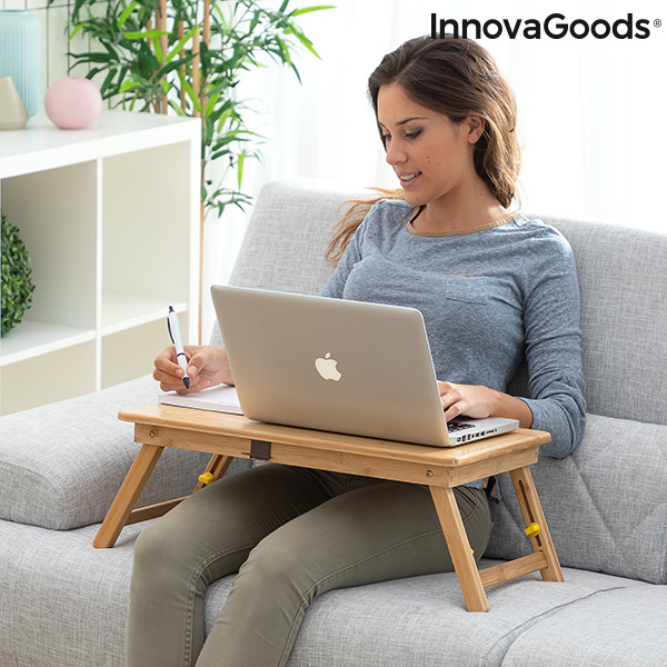 Hopfällbart sidobord av bambu Lapwood InnovaGoods - 4