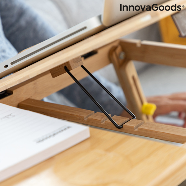Hopfällbart sidobord av bambu Lapwood InnovaGoods - 7