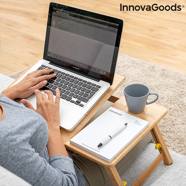 Hopfällbart sidobord av bambu Lapwood InnovaGoods - 5